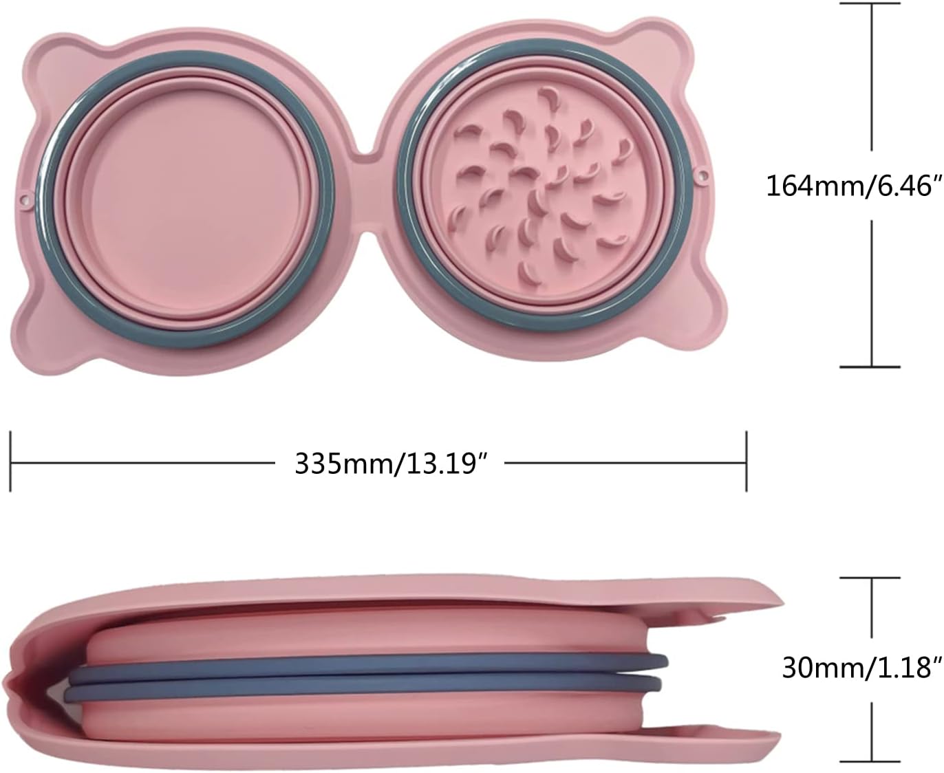 Ciotola anti-soffocamento per animali domestici Piatto per alimenti per cani Ciotola pieghevole in silicone per animali domestici per cibo secco Ciotola per acqua Alimentazione Forniture per