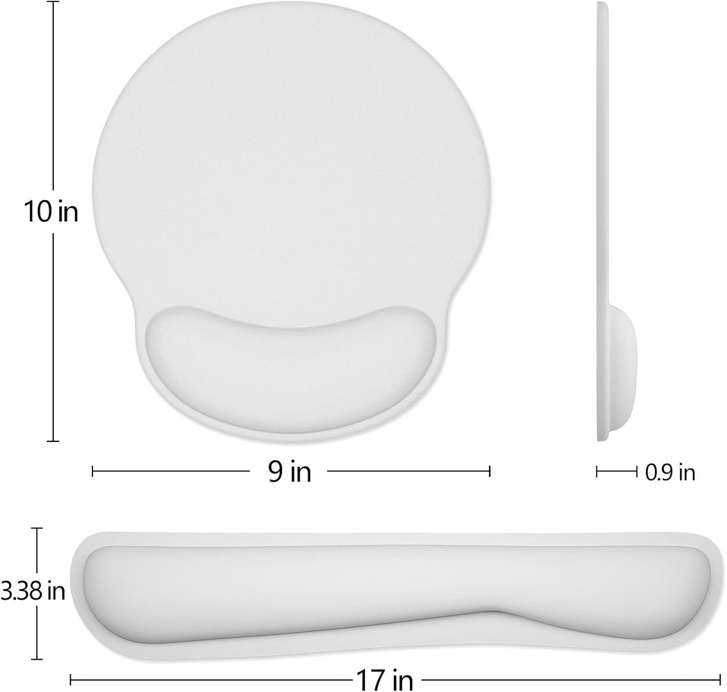 Dapesuom Keyboard Wrist Rest and Mouse Pad with Wrist Support, Memory Foam Cushion for Keyboard and Mouse Set, Ergonomic Desktop Pad Rests with Non Slip Base for Easy Typing & Pain Relief, Space Gray