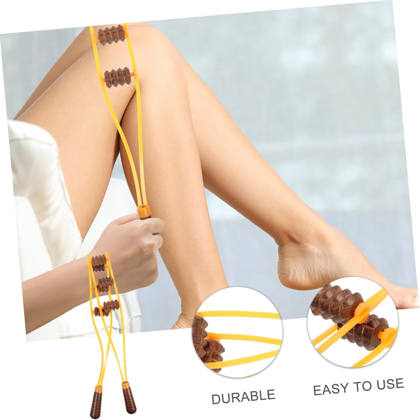 Ipetboom Estrattore Portatile Massaggi Roller Per Il Retro Di Massaggio Alla Schiena Strumento Per L'automassaggio Della Schiena Pratico Posteriore Massager Wengé