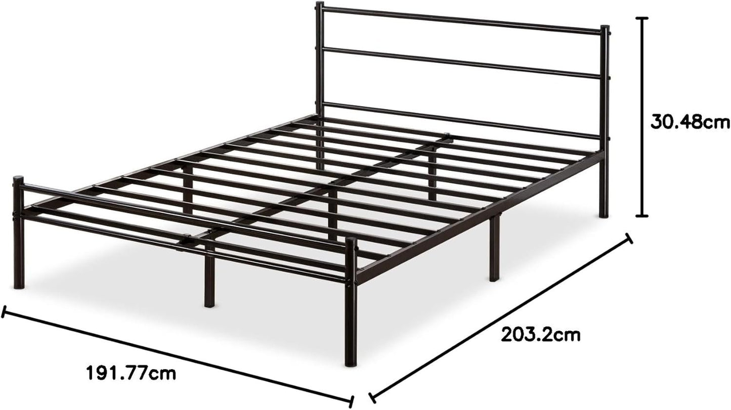 Zinus King Bed Frame - Geraldine 12 inch Black Metal Platform Bed Frame with Headboard and Footboard - No Box Spring Needed, Under Bed Storage Space, Easy Assembly, Durable Steel Slat Support, King