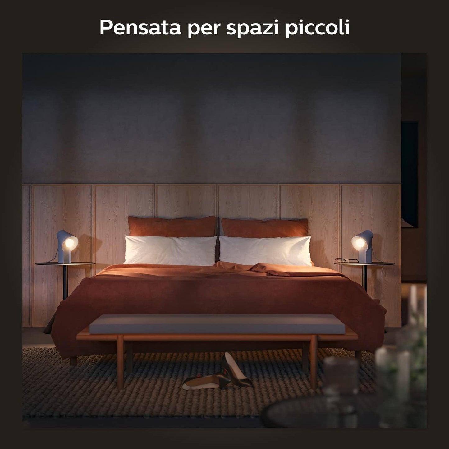 Philips Hue White Ambiance 4 Lampadine LED Smart, con Bluetooth, Attacco E27, 9 W, Dimmerabili, 800 Lumen, Luce Bianca Calda, Bianco