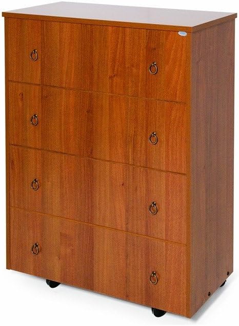 WEBMARKETPOINT Folding Orthopaedic Bed Base Cabinet Antique Walnut Colour H.100 x 85 x 36 cm