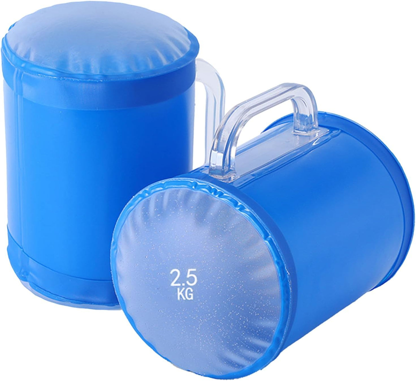 Core Strength Trainer, 2-Pack Adjustable Dumbbells, 5.51x5.51x6.3 Inches, 5KG Capacity Each, Compact Muscle Workout Gear, Water Filled Weights for Travel Fitness, Home, Beach
