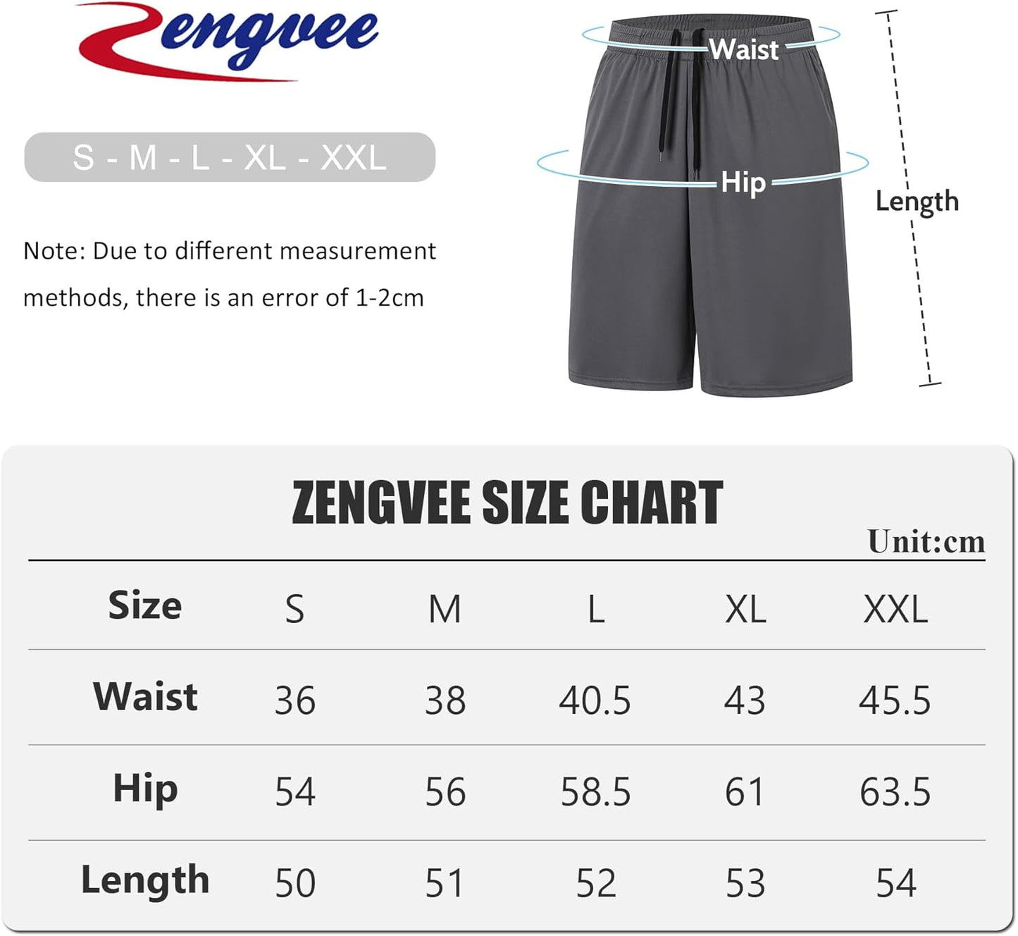 ZENGVEE 3 or 5 Pack Mens Gym Running Shorts Quick Dry Workout Athletic Training Fitness Shorts with Pockets