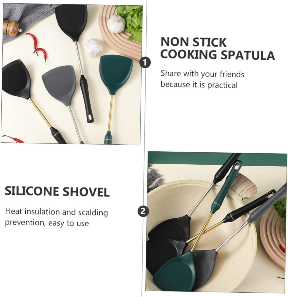 MAGICLULU Pala in Silicone Antiaderente Utensile da Cucina Gadget da Cucina Spurtles