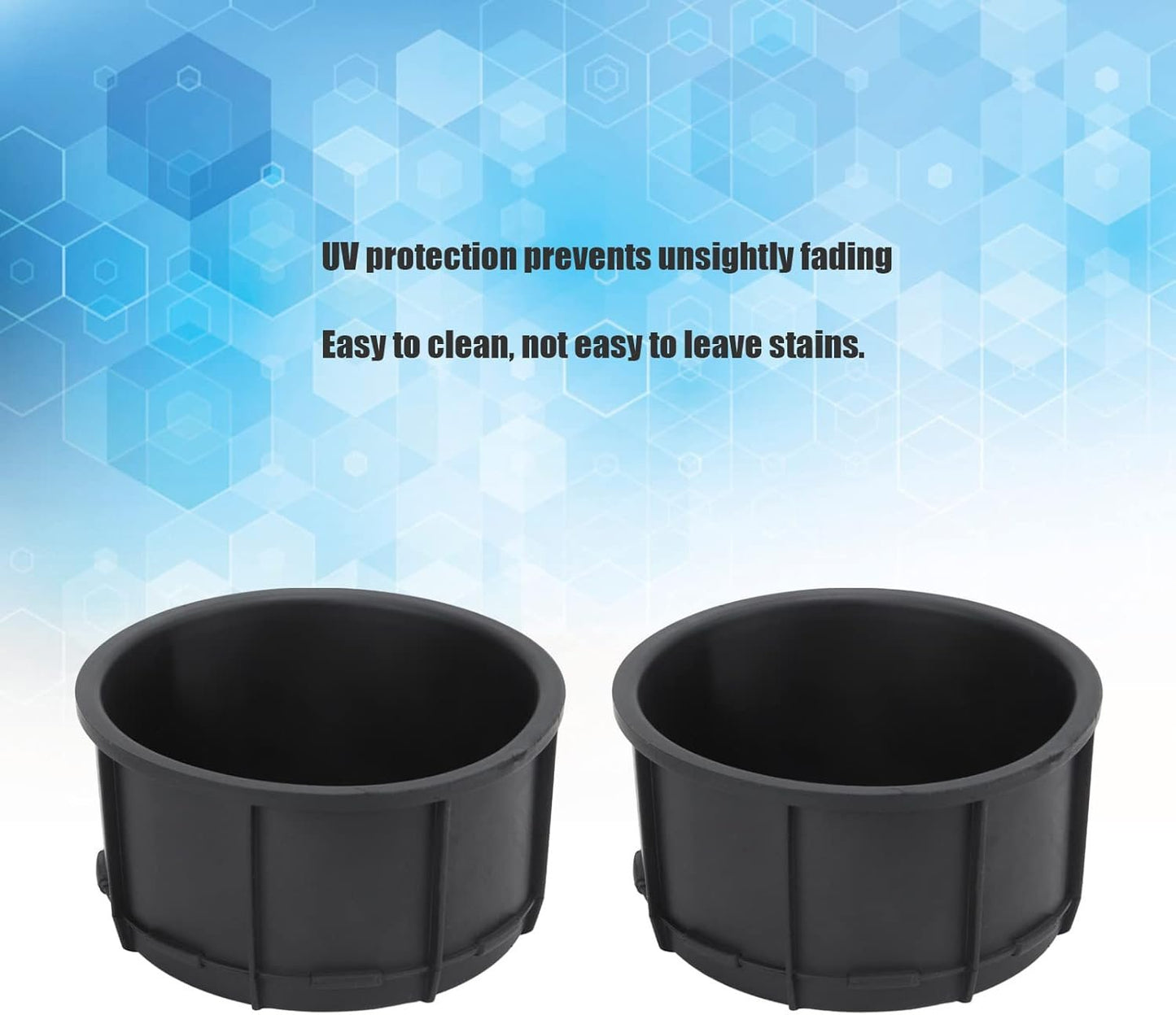 Cup Holder Insert Liner, 2Pcs Black Rubber Center Console Cup Holder Insert Liner Automotive Interior Accessories 9cmx4.5cm/3.5cmx1.8in