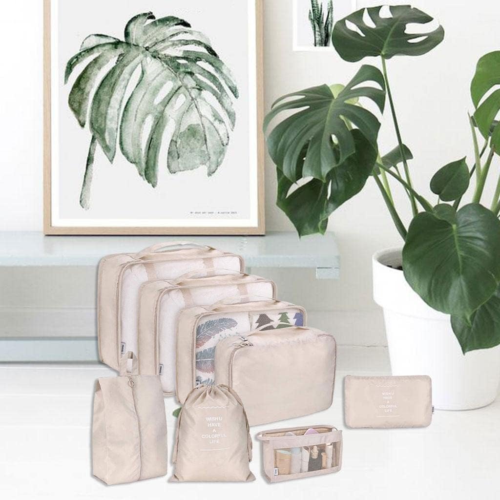 Yajuyi Travel Packing Cubes Set for Efficient Luggage Organization, beige