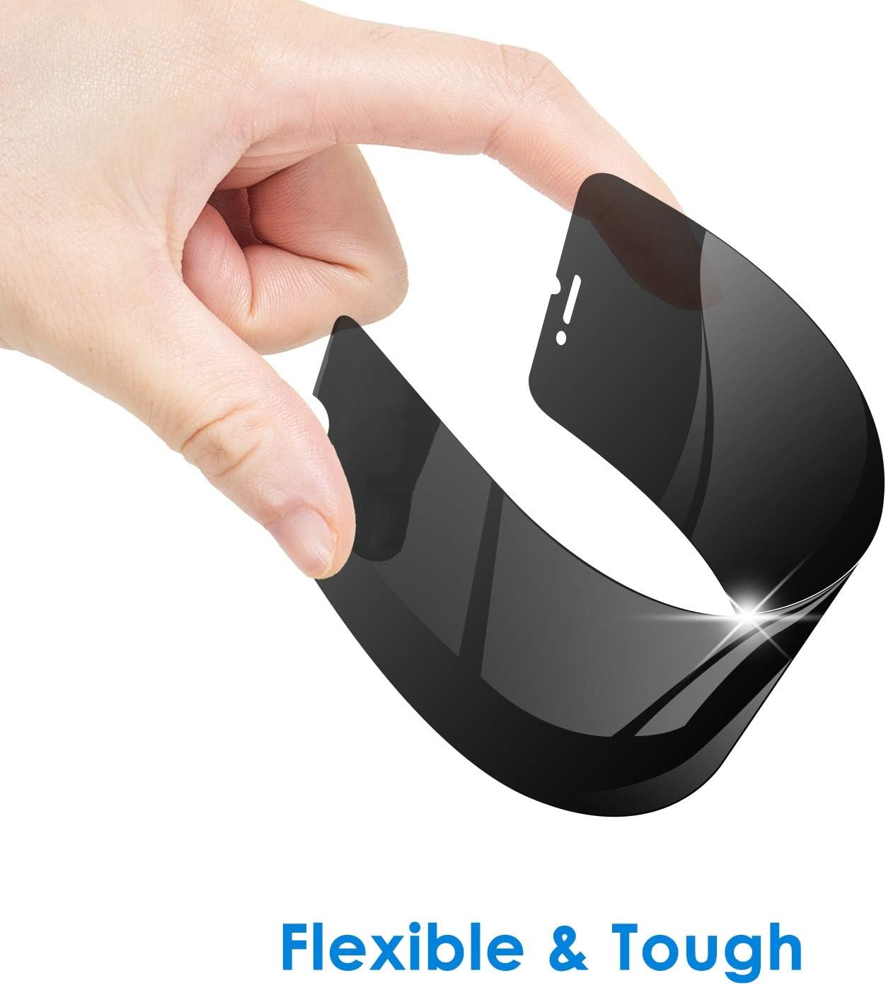 JETech Privacy Screen Protector for iPhone SE 3/2 (2022/2020 Edition), iPhone 8 and iPhone 7, Anti-Spy Tempered Glass Film, 2-Pack