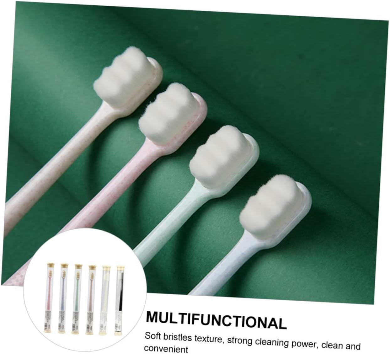 Zerodeko Hand Tools 6pcs Wangan Hair Toothbrush Toothbrush Sensitive Toothbrush Toothbrushes Slim Soft Oral Care Toothbrush Super Soft Cleaning Brush Pbt Travel Soft Bristle Toothbrush