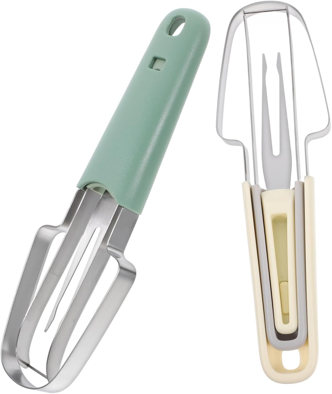 ULTECHNOVO 4 Set Di Eleganti Affettatrici Per Anguria Utensili Facili Da Usare Con Forchetta Utensili Per Tagliare La Frutta Gadget Da Cucina in Acciaio Inossidabile Essenziale