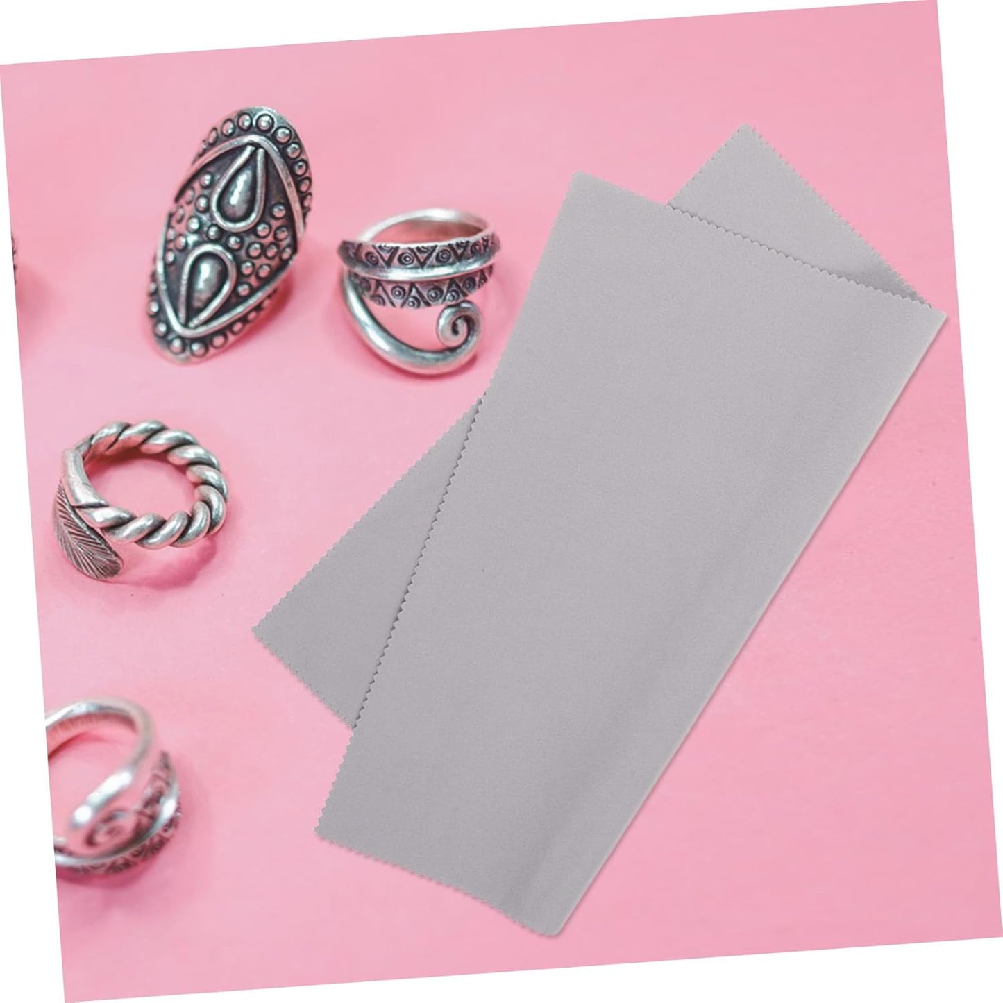 Minkissy 2sets Double-sided Jewelry Cleaning Polishing Cloth Silverware Eyeglasses Soft Durable Essential for Cleaning 2pcs*2 Random Color