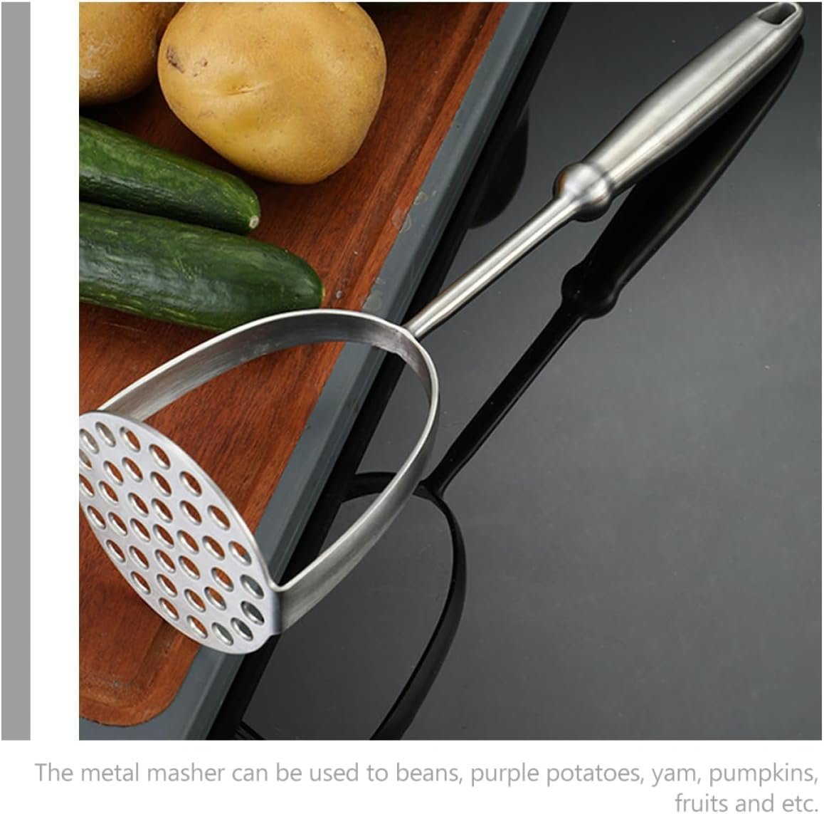 HOLIDYOYO Tools for Grinding Potatoes Set Kitchen Tools Kitchen Gadgets Kitchen Masher Press for Potatoes Dad Kitchen Utensils Crusher Beans Stainless Steel 304 Silver