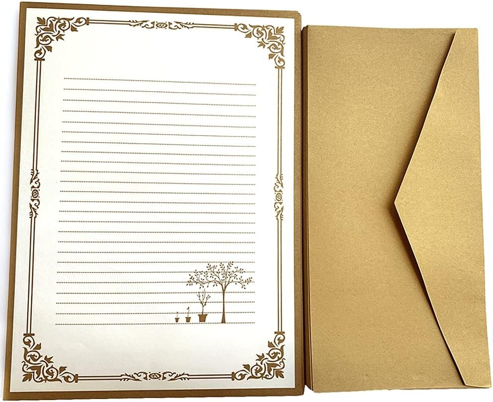 72 Pcs Retro Writing Stationery and Envelope Set, 48 Pieces of Stationery + 24 Envelopes, Suitable for Making Invitations