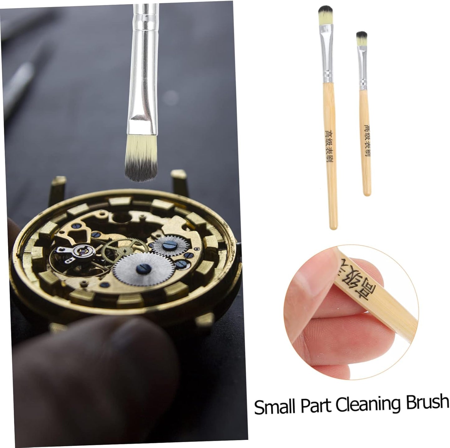 ELAYARD 2Pcs Watch Movement Cleaning Brush Soft Brushes for Watch Parts Repair Essential Tool for Watchmakers and Repairers for Cleaning Watch Movements and