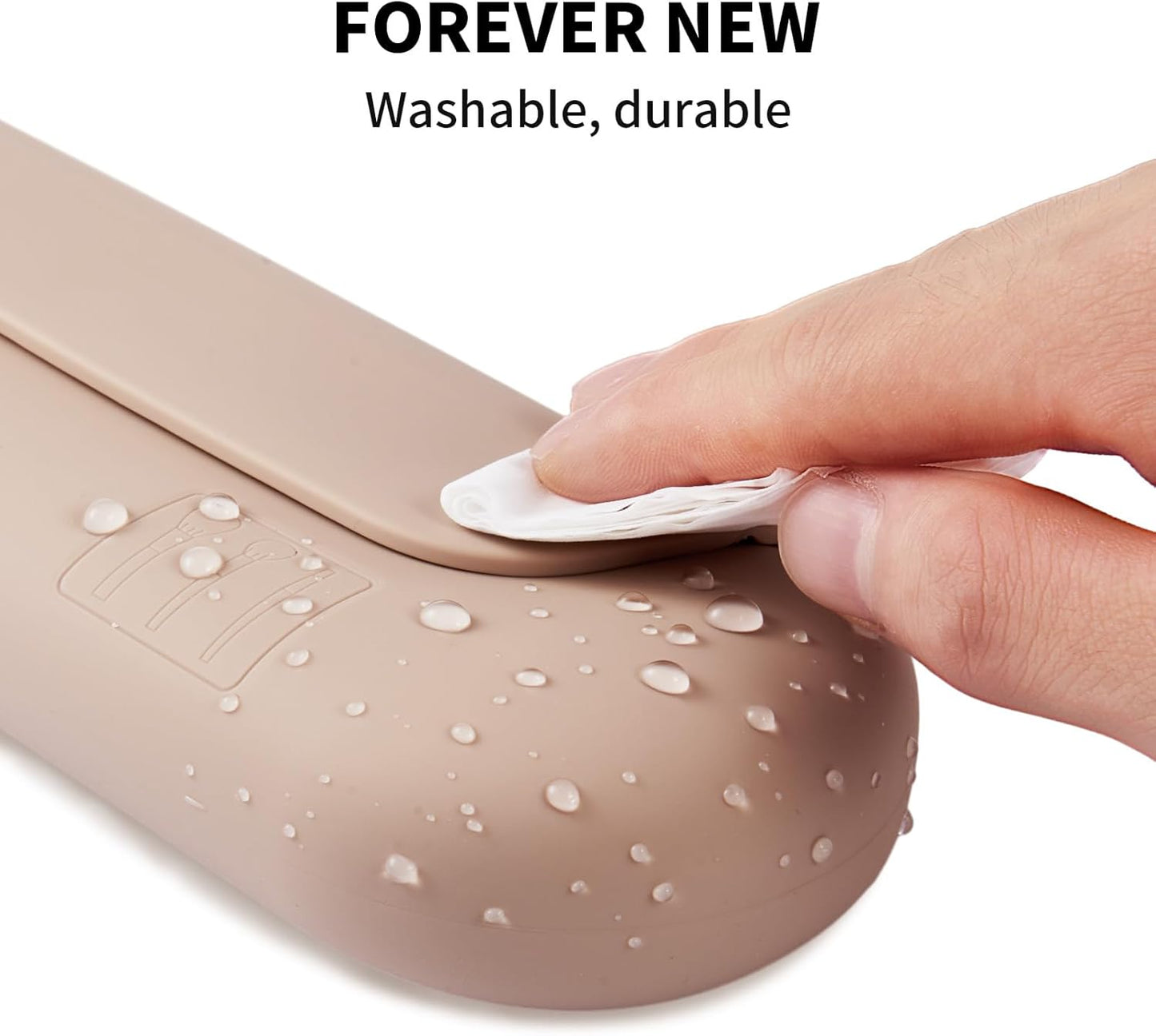 AGIKET Silicone Makeup Brush Holder Travel Cosmetic Bag:Soft Portable Cosmetic Face Brushes Holder with Upgrade Anti-Fall Out Magnetic Closure, Large Travel Makeup Brush Case - Walnut