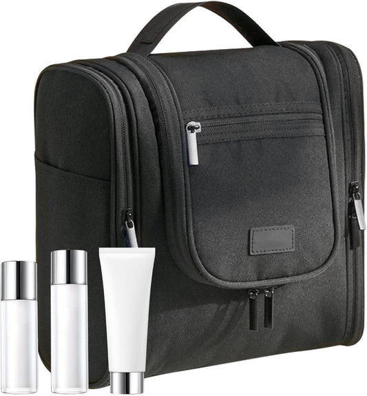 Toiletry Travel Bag, Waterproof Makeup Organizer, Spacious Cosmetic Case, Unisex Travel Pouch, Multi Compartment Storage, Portable Hygiene Kit, Sturdy Polyester Design, 9.45 Inches
