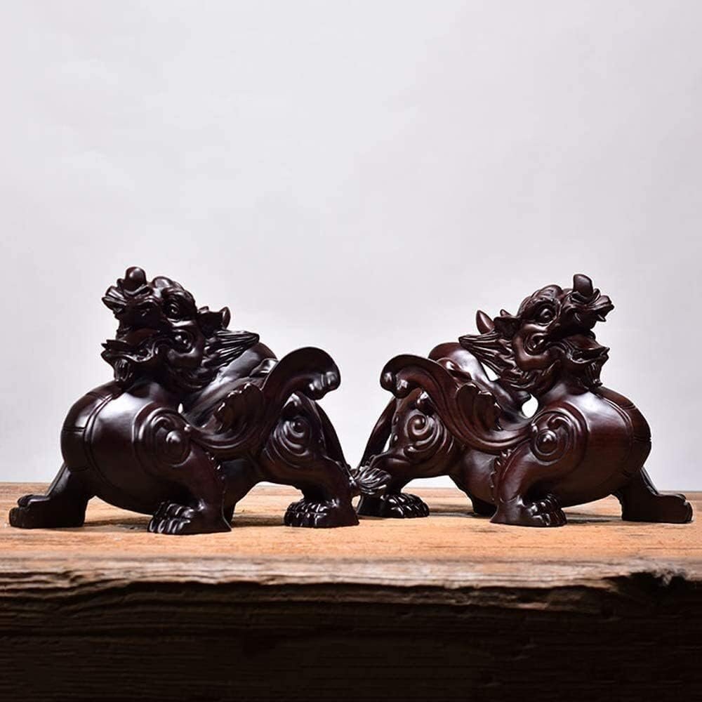 PiXiu/PiYao Statue Feng Shui Cinesi Prosperità Figurine Decorazioni in Palissandro Attrarre Ricchezza E Buona Fortuna Casa E Ufficio 0716 (Grande) Oggettistica per la Casa