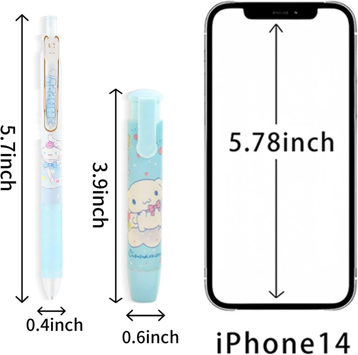6 Pcs Mechanical Pencils with 5 Pcs Retractable Eraser, Cute Eraser Pencil, Cartoon Creative Stationery Supplies for Girls