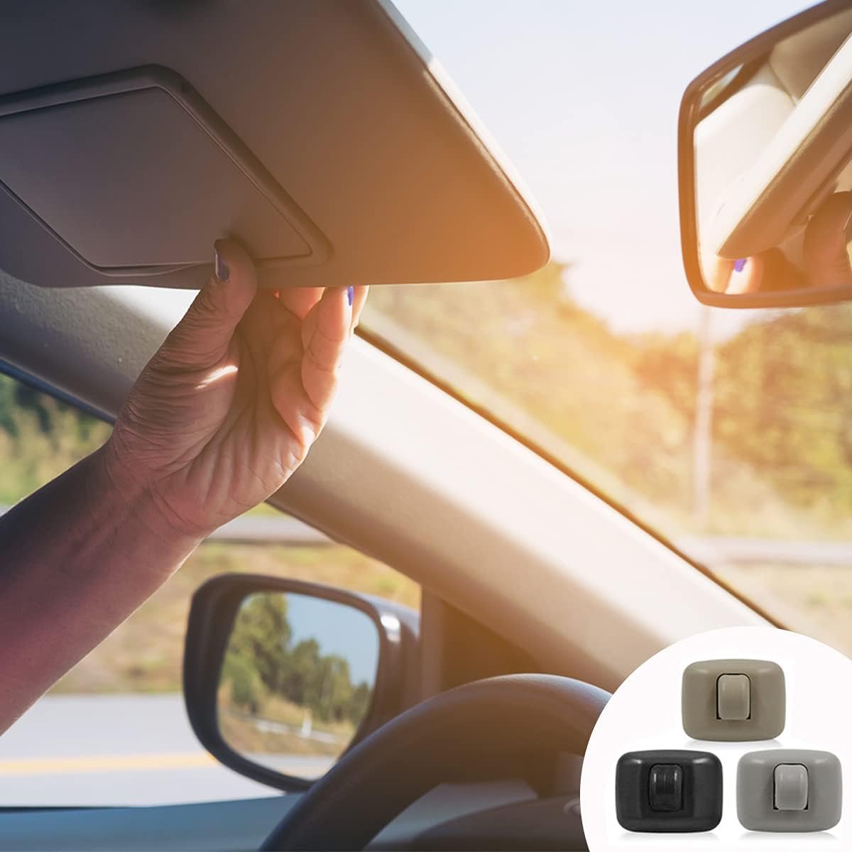 2-Pack Black Interior Sun Visor Hook Clip Base Makeup Mirror Fixing Bracket Compatible with A1 A3 A4 A5 Q3 Q5 OEM(8E0 857 562, 8U0 857 562A).