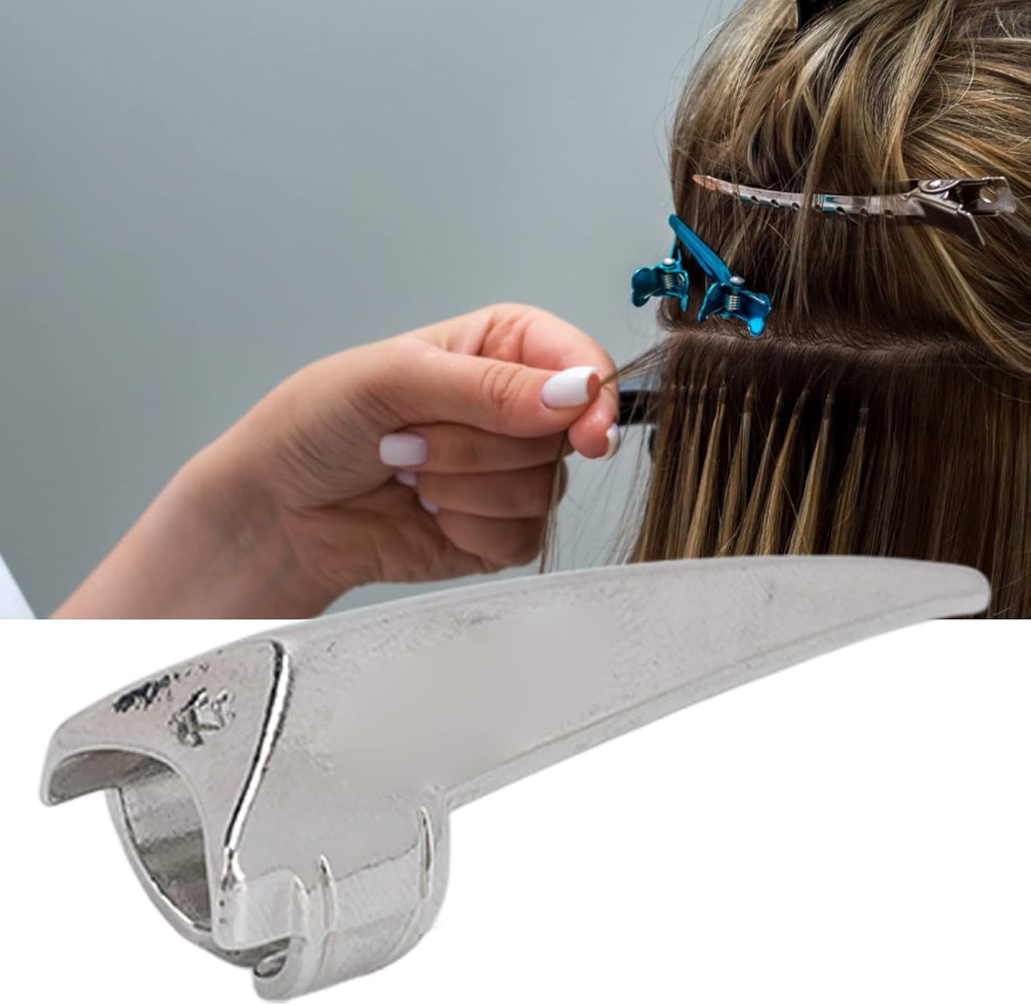 Hair Separator Tool, Finger Separator Toe, Braid Finger Separator Tool Sectioning Ring Separating Rings for Braiding Curling (Silver)