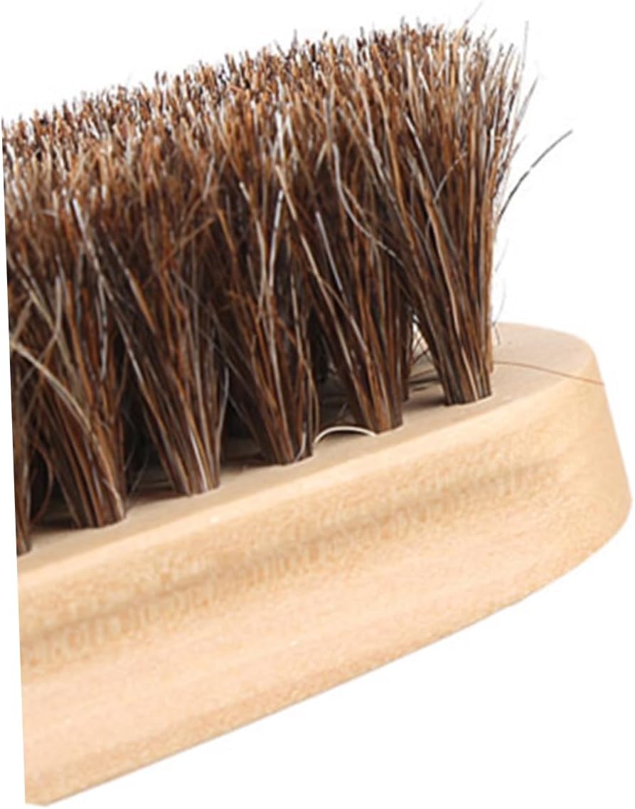 ROMISBABA 1PC Horsehair Shoe Brush with Handle Professional Boot Cleaning Tool for Home and Shop Sturdy Efficient Buffing and High Shine Finish Essential for Shoe Care