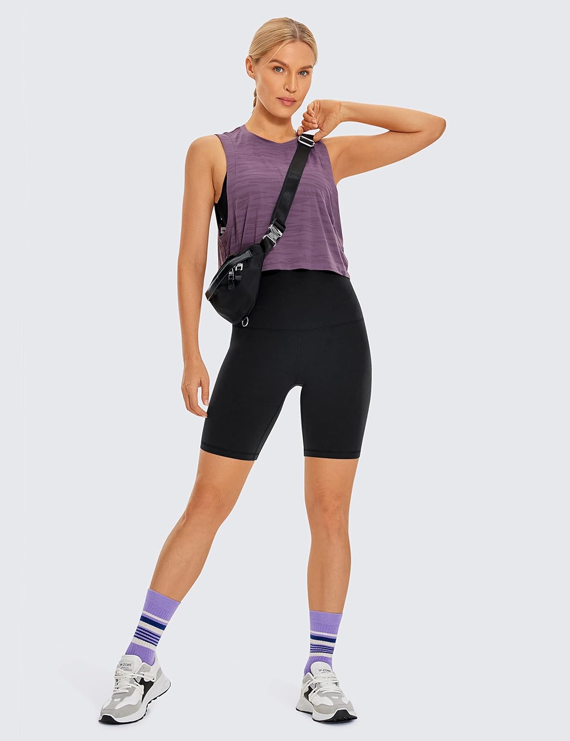 CRZ YOGA Super High Waisted Butterluxe Womens Biker Shorts 6 Inches - Buttery Soft Workout Yoga Over Belly