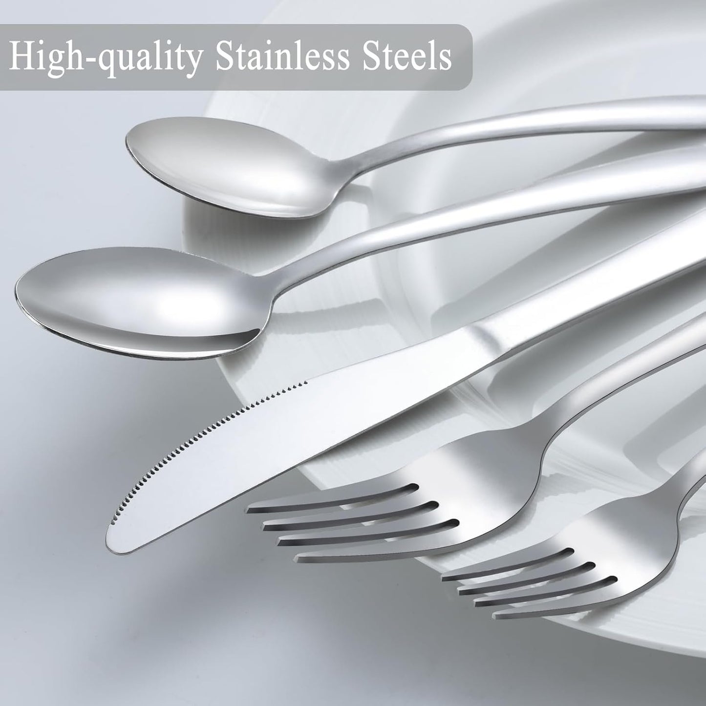 Cutlery Set for 4 People, APEO 20 Piece Food-Grade Stainless Steel Flatware Set, Silverware Set Includes Forks, Spoons and Knives, Utensils Set for Family/Party/Restaurant, Dishwasher Safe