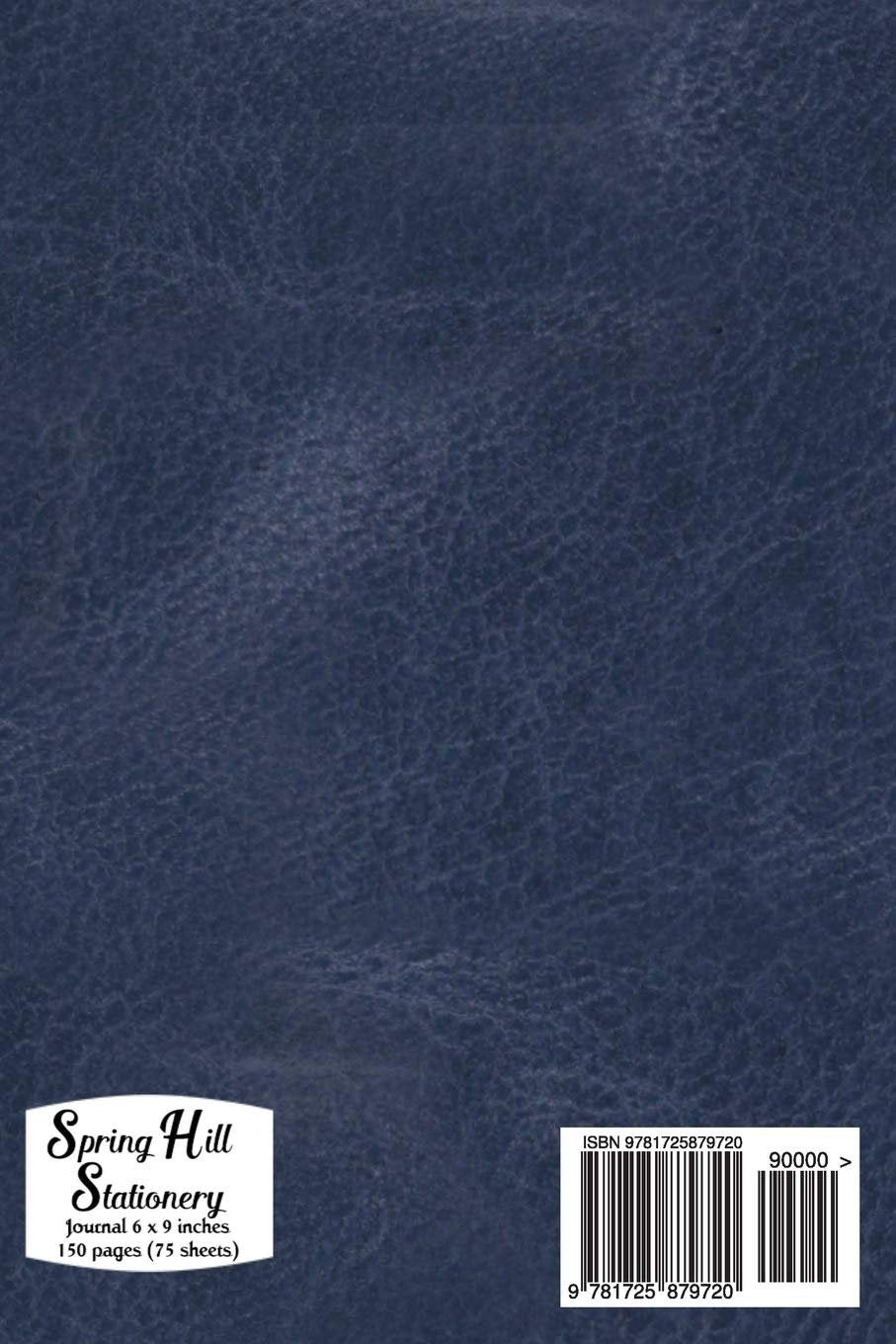 Daily Journal: Monogram Initial H on Blue Leather Look Background - Old English Gold Gilded Look Letter For Men or Women. 6 x 9 Planner, Notebook, Diary 150 pages of Personal Writing Space