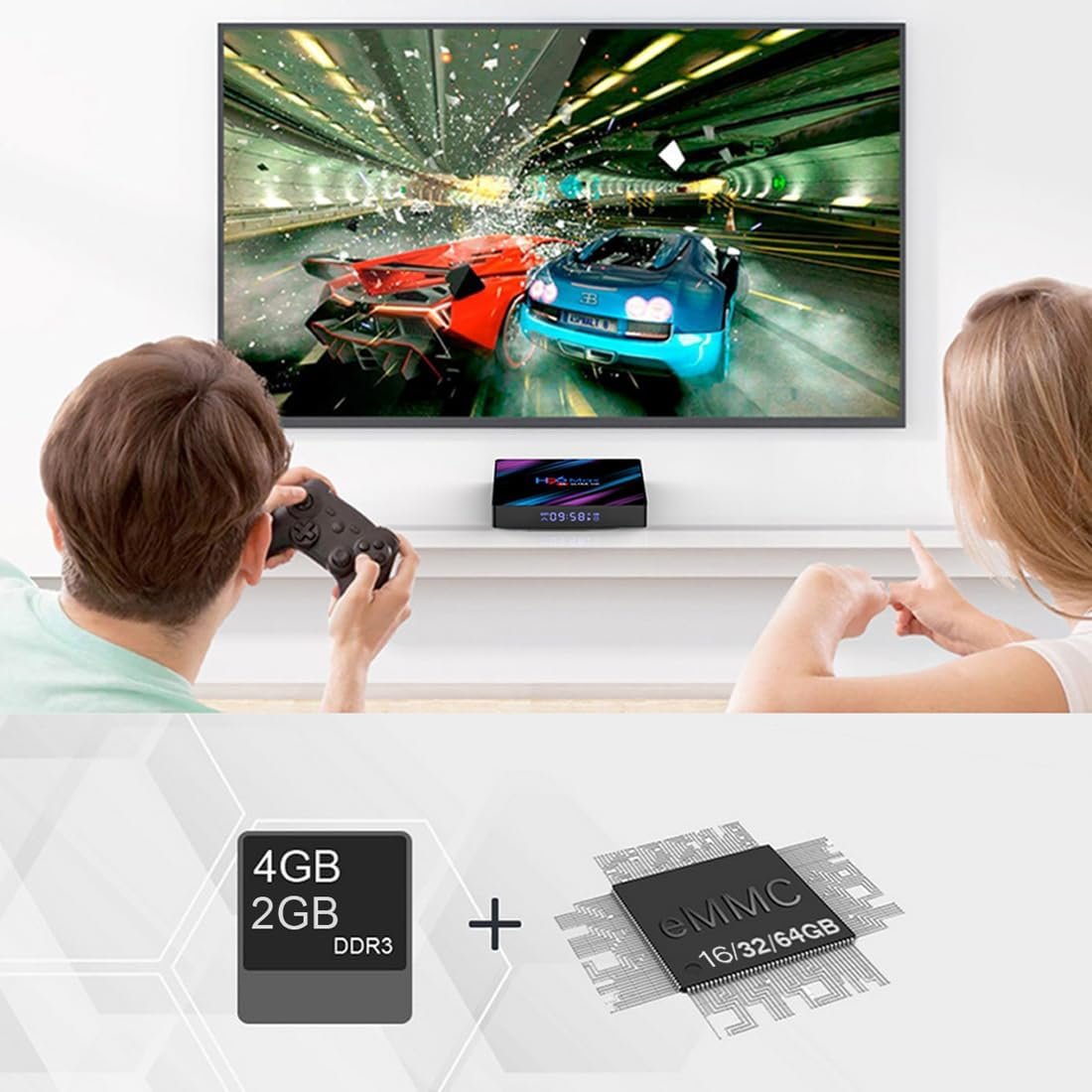 Android 10.0 TV Box, LEFFOT 4K Ultra HD Streaming Device for TV with HDR10 (2GB+16GB)