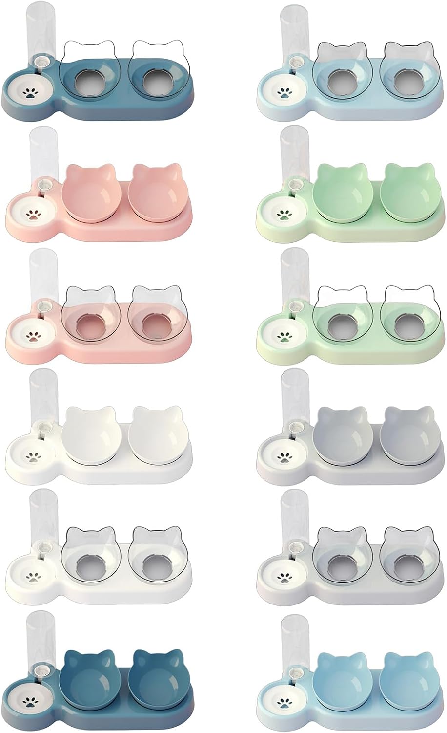 BaoFufc Doppia ciotola per gatti per l'irrigazione e l'irrigazione salvaspazio automatica per mangiare e annaffiare la ciotola per interni