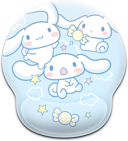 Kawaii Mouse Pad with Wrist Support, Cute Ergonomic Mouse Pads with Non-Slip Base for Home Office Decor for Women Essentials Desk Decor Accessories (Blue01)