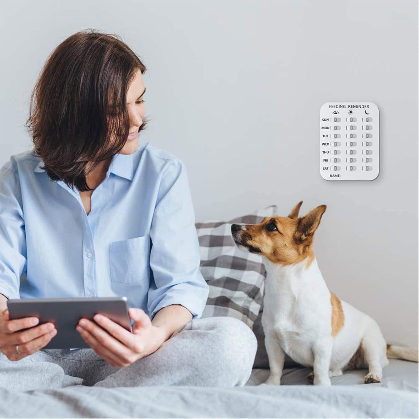 Wmzjnljy 1pc Pet Feeding Reminder, Magnetic Dog Feeding Reminder Sticker 3 Times a Day for Your Puppy Dog Cat(M08-1)