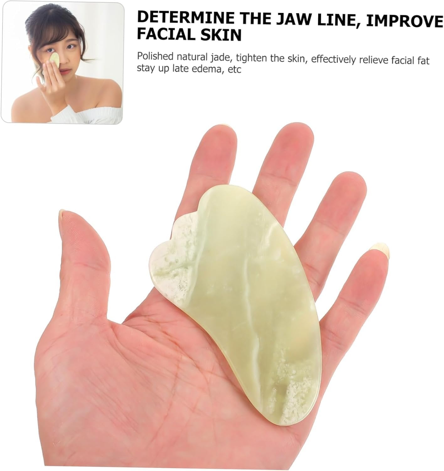 HIAKDOFT 1Pc Jade Scraping Board for Facial Massage Plate for Relief Skin Practical Self Care Tool for Daily
