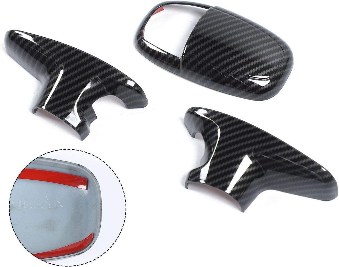 Voodonala for Challenger Charger ABS Carbon Fiber Gear Shift Shifter Knobs Cover Trim for 2015-2025+ Dodge Challenger Charger 2018-2025+ Durango Interior Accessories 3pcs