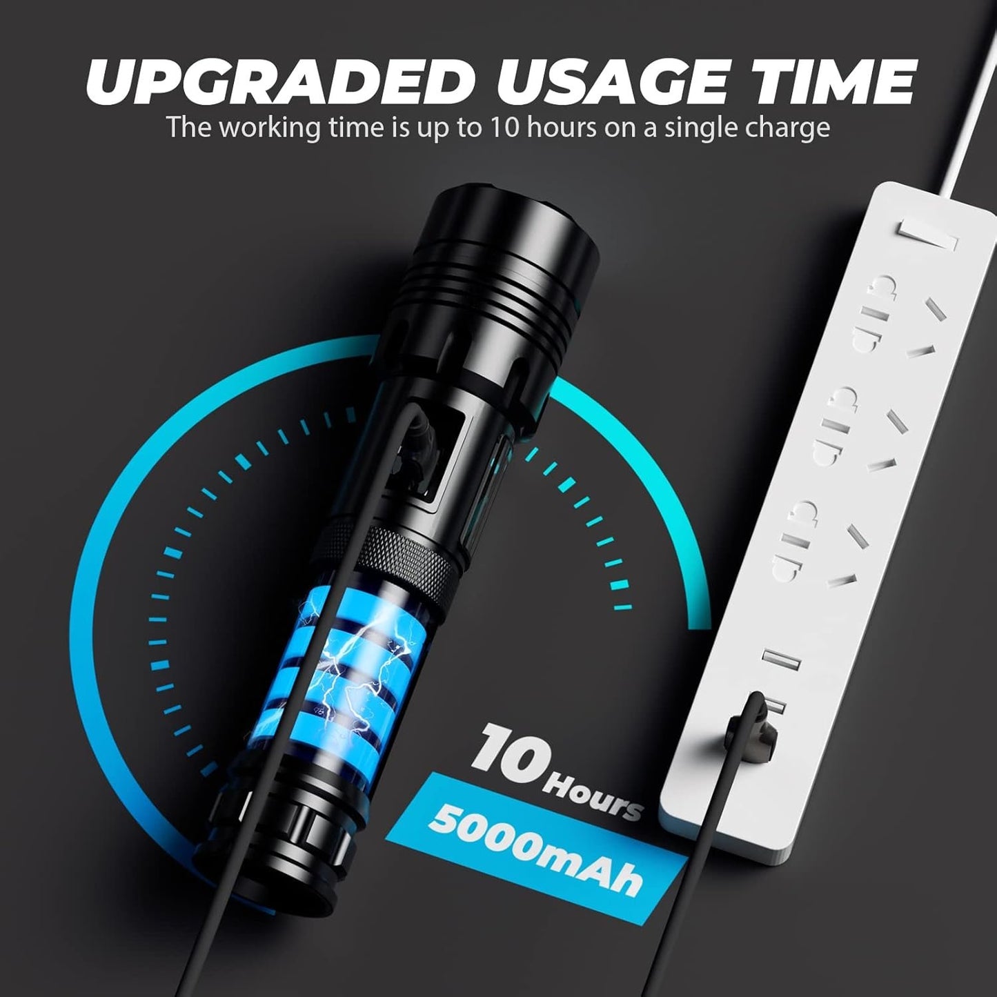 Flashlights High Lumens, Bright Flashlight LED Rechargeable, Adjustable Tactical Flashlights High Powered, Flash Lights for Home