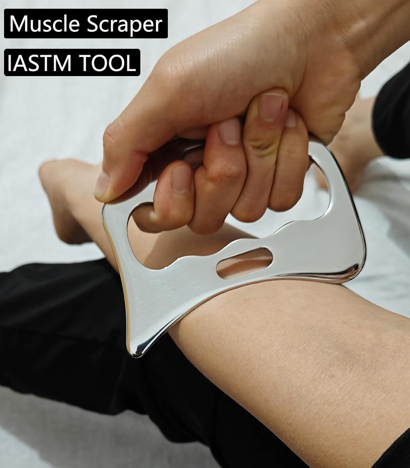 GYX COELE 4 IN 1 Muscle scraper Stainless Steel Gua Sha Scraping Massage Tool Set with Carrying bag, 4 Professional IASTM Scraping Tools