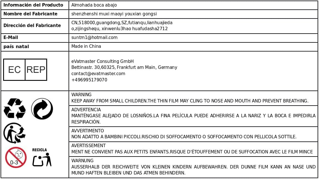 Amagogo Face Down Pillow Back Support Home Essentials Ergonomic Professional Prone Pillow