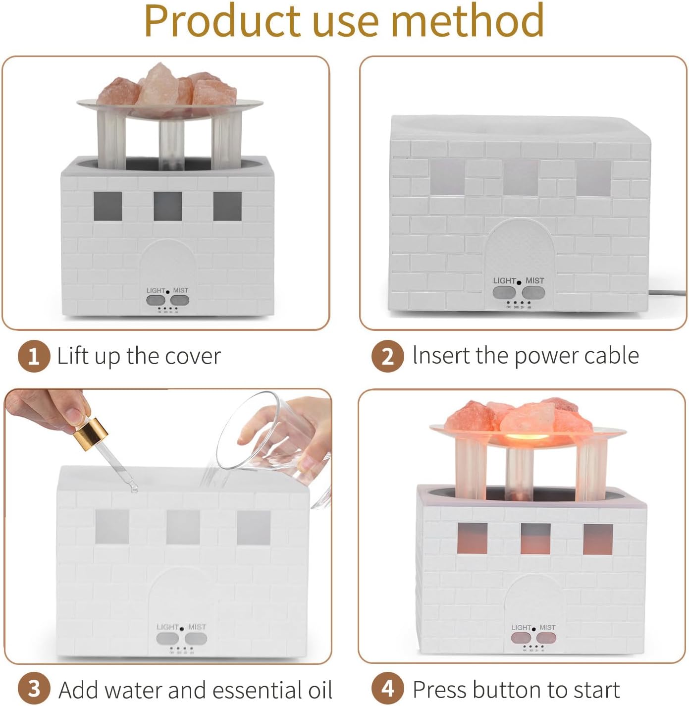 Essential Oil Diffuser, Aromatherapy Diffuser Cool Mist Humidifier Multifunctional Remote Control Air Humidifier Diffusers for Home, Bedroom, Office, Yoga, Timer (US Plug 100-240V)