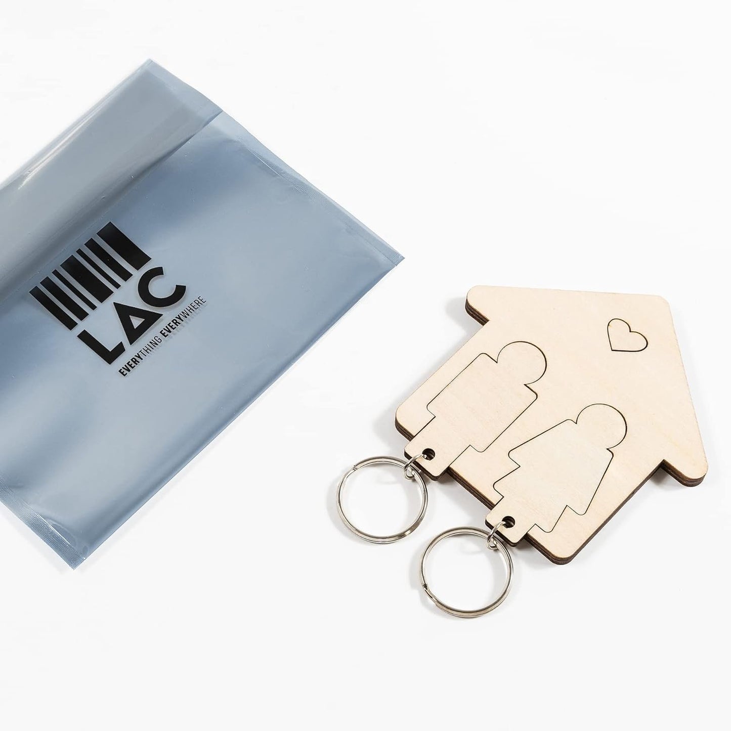 LAC Couple Keyring for Him and Her in Wood – Keyring for a New Home Gift for Couple – Women's Anniversary Gift Ideas