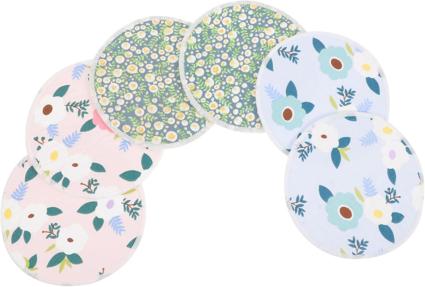 ifundom 6 Pack Nursing Pads Reusable Washable Soft Breastfeeding Pads for Maternity Absorbent Breathable Random Style