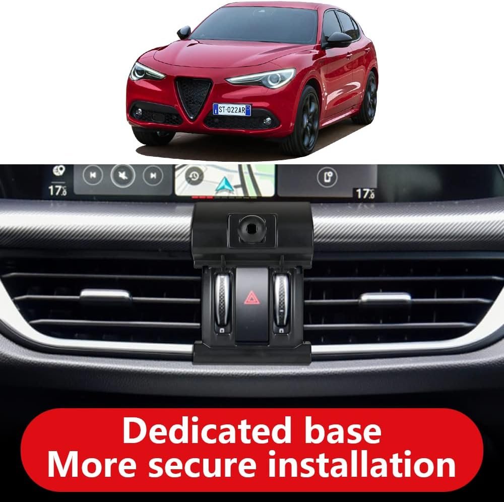 LUNQIN Car Phone Holder for Alfa Romeo Stelvio 2018 2019 2020 2021 2022 2023 2024 Car Accessories Navigation Bracket Interior Decoration Mobile Phone Holder