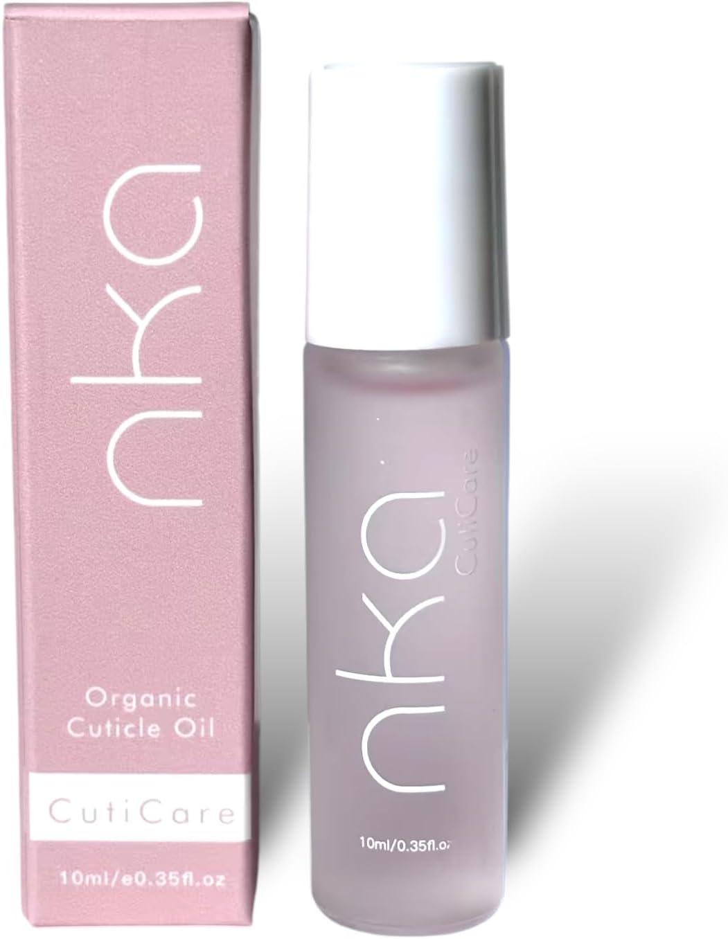 NKA CutiCare Organic Cuticle Oil, 10ml, Roll-on Bottle, Nourishing Moisturising Nail and Hand Care (10ml, Peach)