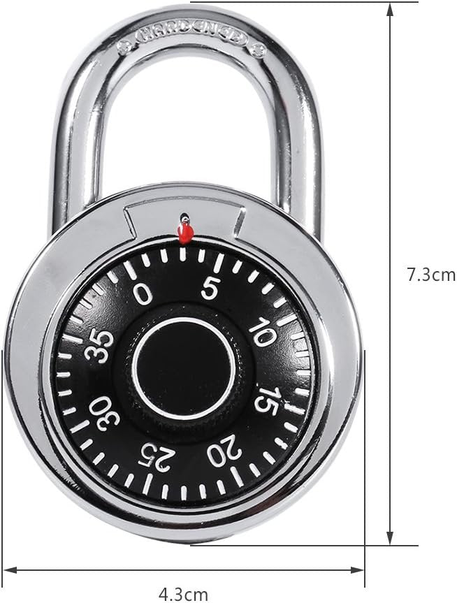 Combination Code Lock Safe Security for Luggage Suitcase Round Dial Number Padlock Zinc Alloy