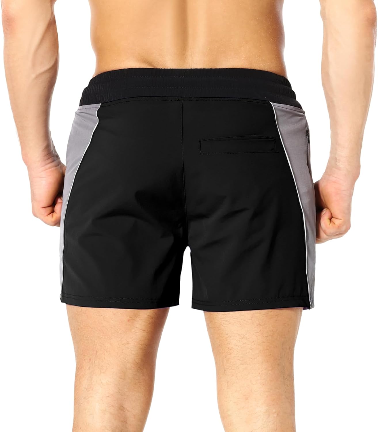 BROKIG Men's Gym Sport Shorts, Lightweight Workout Fitness Running Shorts 5" Quick Dry Exercise Bodybuilding Shorts Zip Pocket