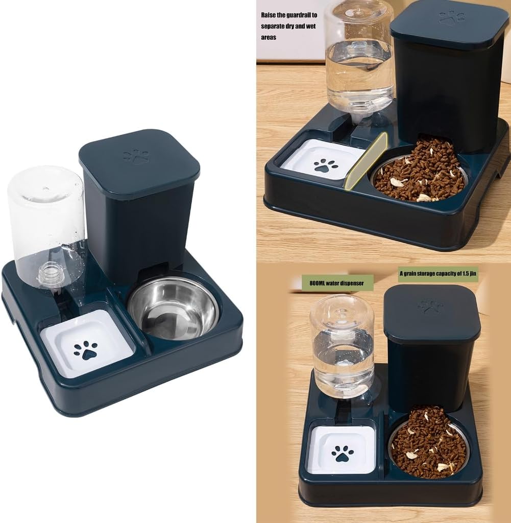 Alimentatore per alimenti di grande capacità 2 in 1 Dispenser d'acqua e ciotola per cibo per cani di piccola taglia Alimentatore automatico per irrigazione quotidiana alimentazione