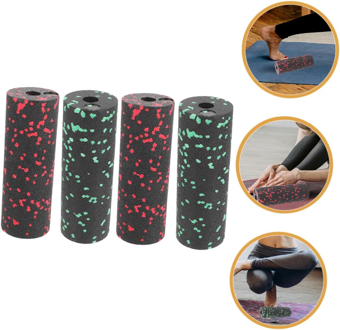TOYANDONA 4 Pezzi Mini Colonna Yoga Colonna a Rulli Massaggiante in Sughero Del Corpo Per Massaggio Muscolare Massaggio a Colonna Di Yoga Creativo Epp