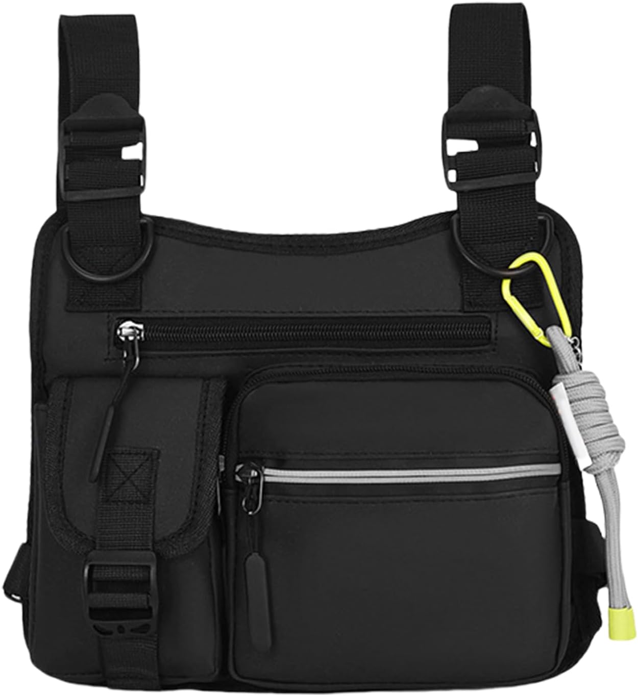 Chest Holster, Adjustable Multifunctional Chest Bag, Wear-Resistant Vest with 3D Cut, for Hiking, Gym, Sports, Motorcycle, Workout, Hunting, Outdoor Gear Utility, Black, Please refer to description