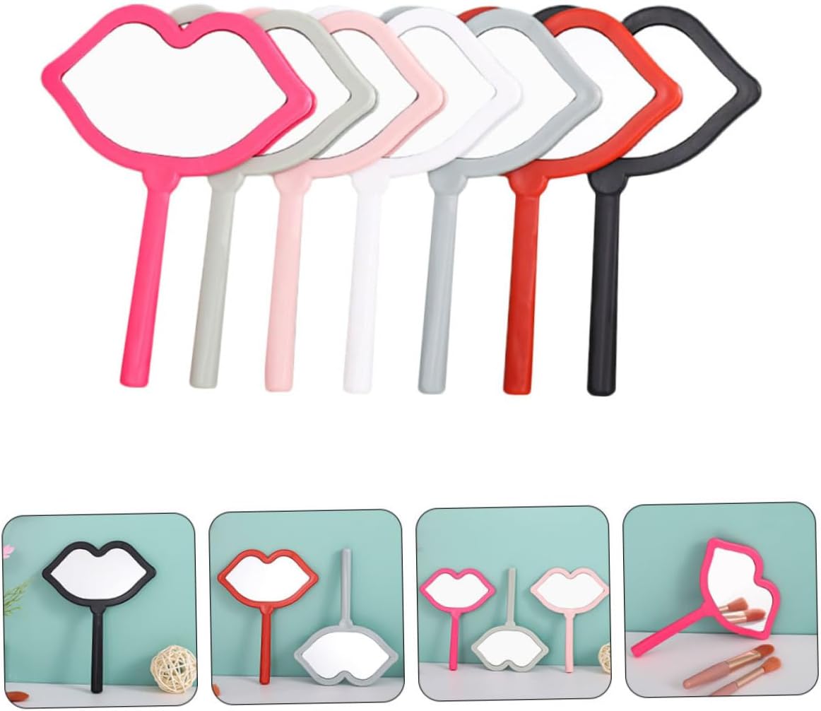 DEARMAMY 7Pezzi Portatile Specchietti Compatti Multi Per Viaggio Design Irregolare Per Labbra Accessorio Per Make Up Colori Misti