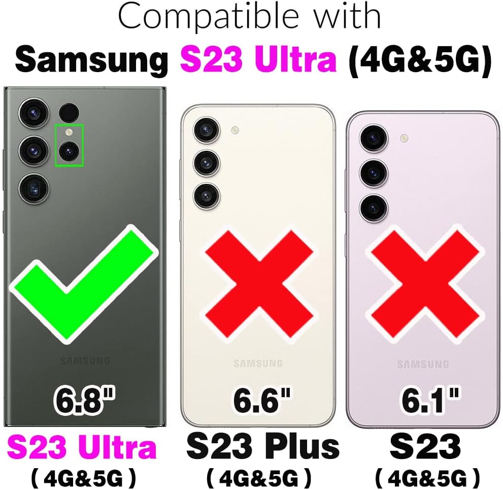 Asuwish Phone Case for Samsung Galaxy S23 Ultra 5G with Tempered Glass Screen Protector and RFID Card Holder Slot Ring Kickstand Cell Accessories S23Ultra 23S S 23 23Ultra 6.8 inch Women Men Purple