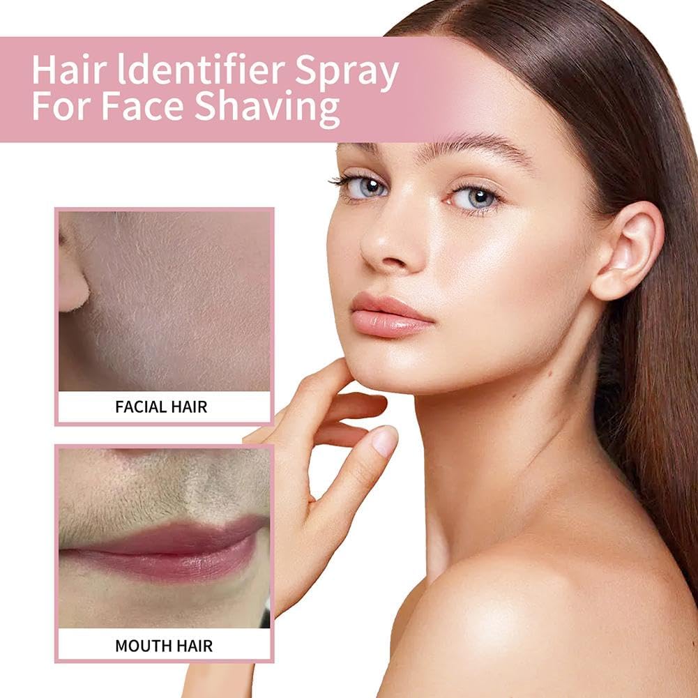 Hair Identification Spray, Face Shaving Powder Spray for Women, Hair Identifier Spray for Face Shaving, Dermaplaning Spray Powder for Facial Hair, Face Dermaplaning Tool Kit for Skin Care